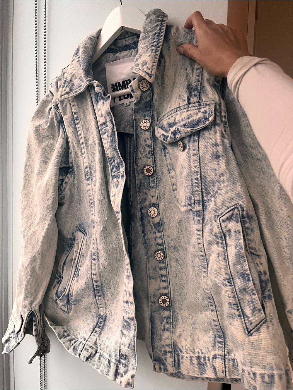 Bimba y Lola - Acid Wash Denim Jacket - Light Blue